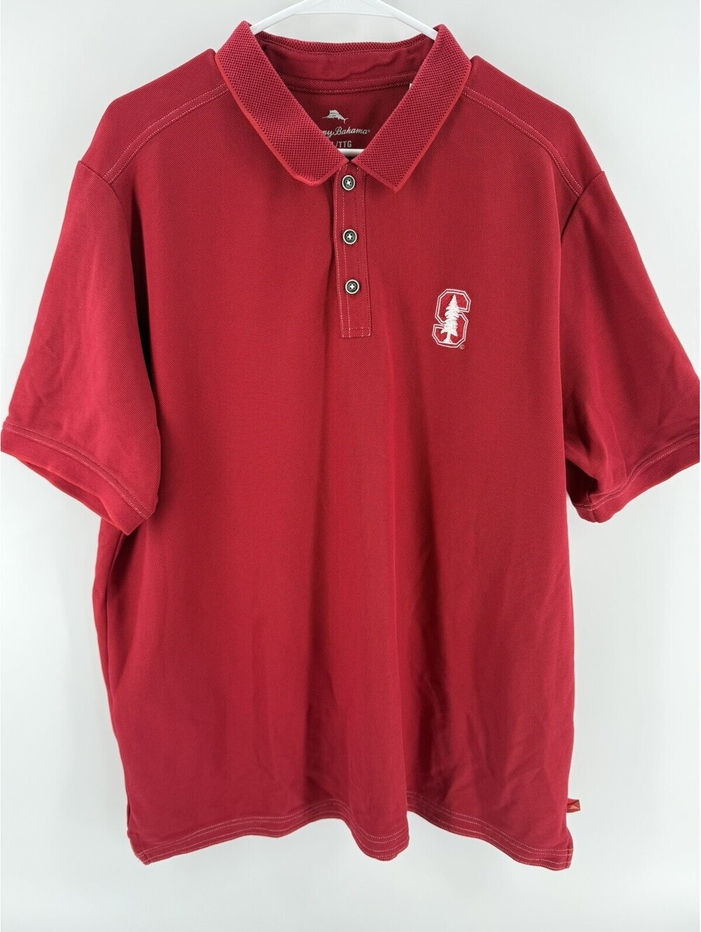 Tommy Bahama Stanford University IslandZone Men's XXL Red Short Sleeve Polo